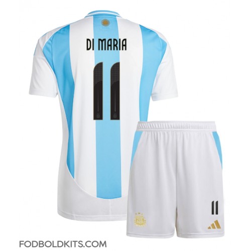 Argentina Angel Di Maria #11 Hjemmebanesæt Børn Copa America 2024 Kortærmet (+ Korte bukser)